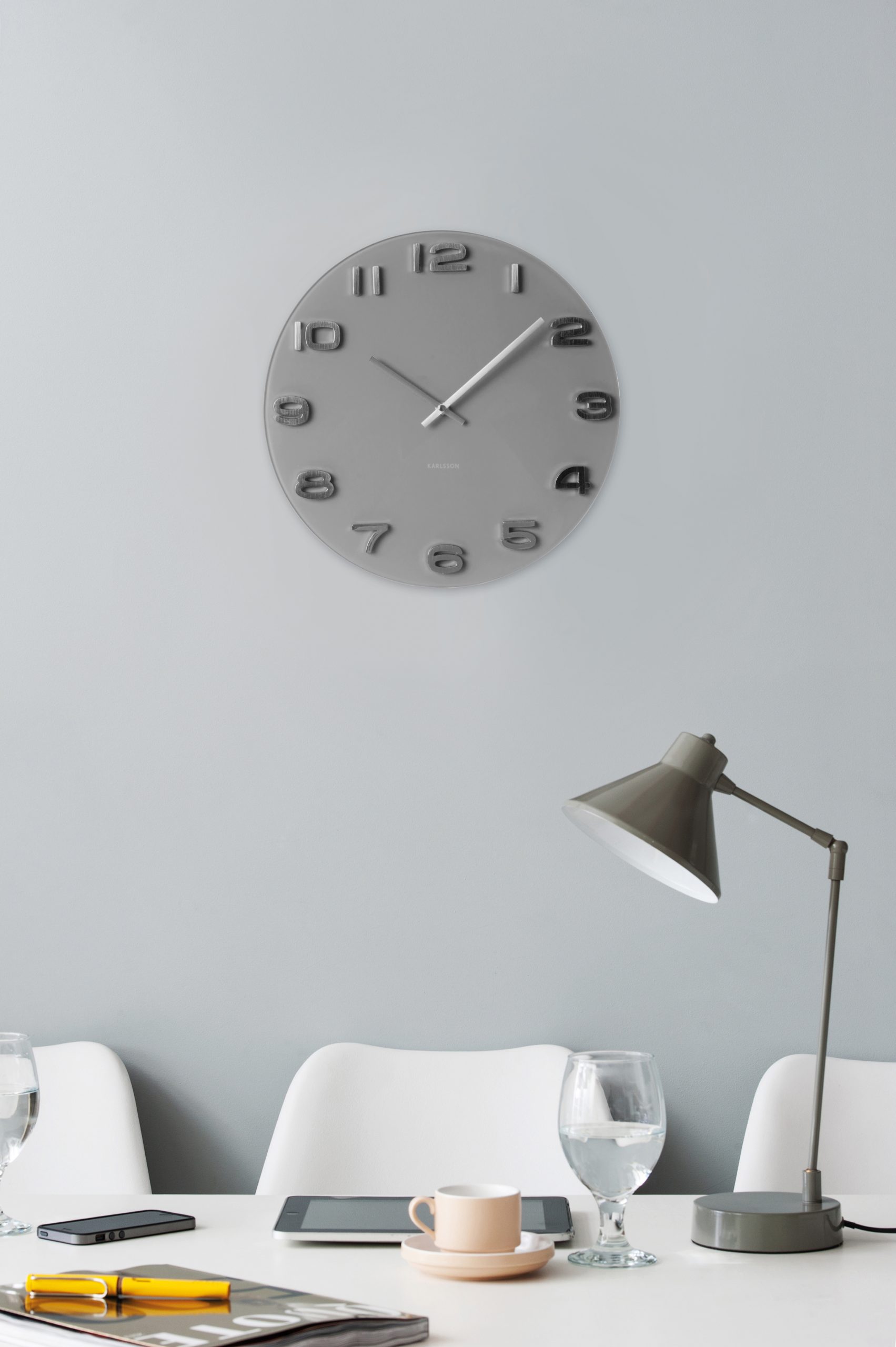 spijsvertering Ontstaan mineraal Karlsson - Wall Clock Vintage Grey - Wandklok grijs - BijCees