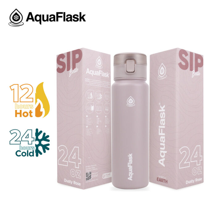 aquaflask sip bottle dusty rose 24oz waterfles rietje 720ml bijcees.nl