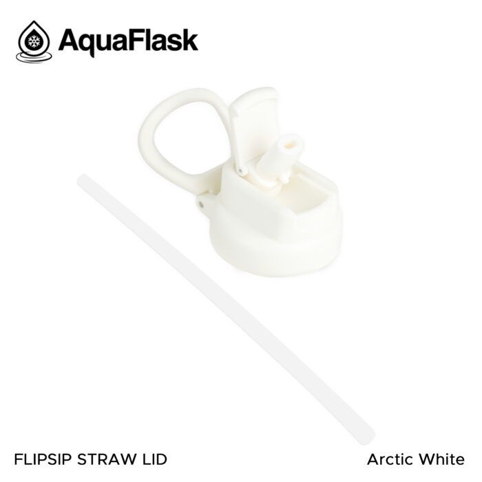AquaFlask Flip Sip Straw Lid Arctic White aquaflask.nl
